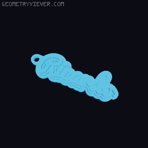 Customizable name keychain / tag 3D model thumbnail