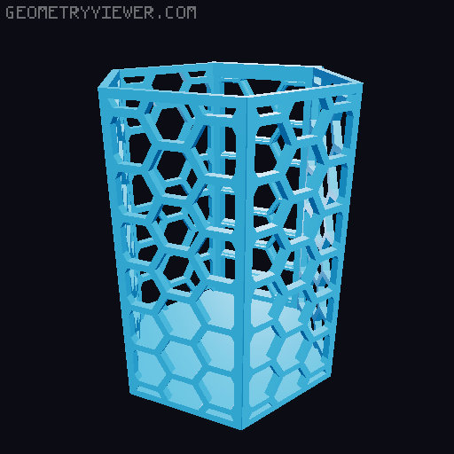 HSW hexagonal baskets v2 with full bottom 3D model thumbnail