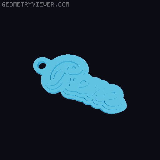Customizable name keychain / tag 3D model thumbnail