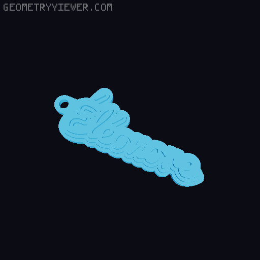 Customizable name keychain / tag 3D model thumbnail