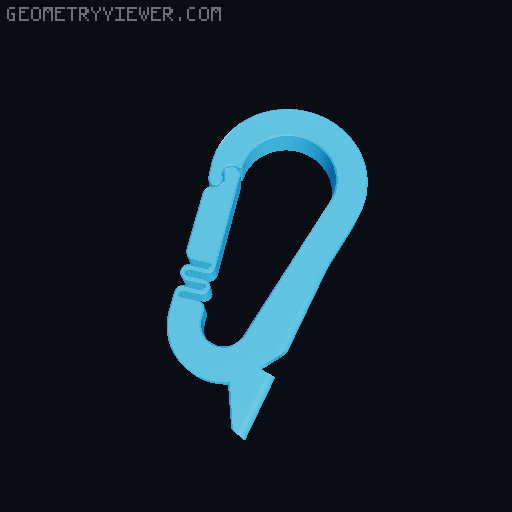 V2.0 Tactical Whistle Carabiner (Print-in-Place) 3D model thumbnail