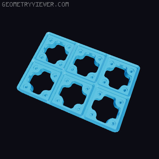 Gridfinity Stackable Modular baseplates 3D model thumbnail