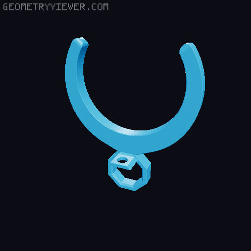 Pipe Clip for Round Bar Connector to Clamb Rods with Different Sizes 3D model thumbnail