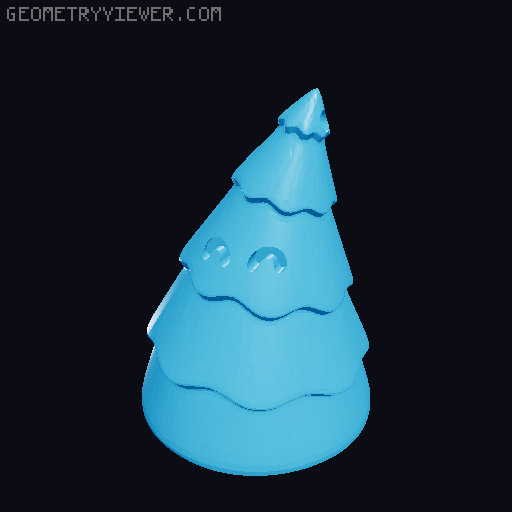 Cute Christmas tree with shoes (print in place) 3D model thumbnail
