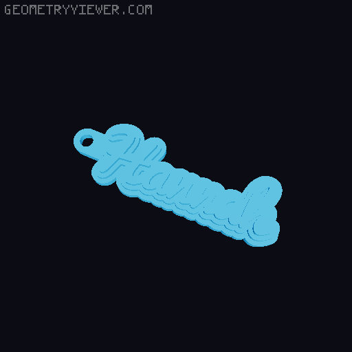 Customizable name keychain / tag 3D model thumbnail