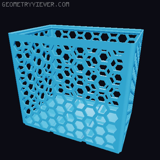 Gridfinity Hex Bins Light (rotated grid) all sizes 3D model thumbnail