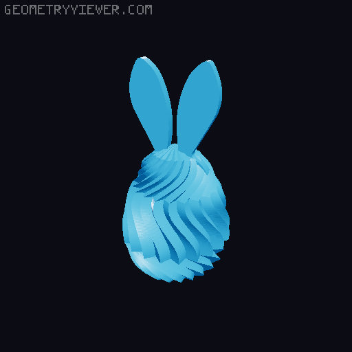 Easter eggs with bunny ears 3D model thumbnail