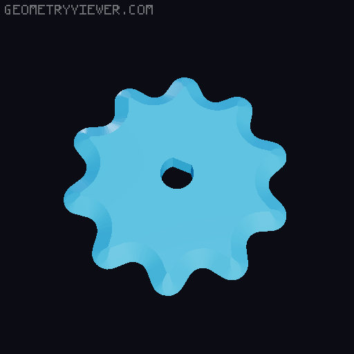 Bike chain gear for Nema 17 3D model thumbnail