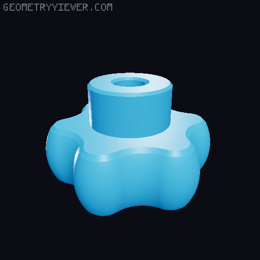 Star grip hexagon screw M3 M4 M5 M6 M8 M10 M12 3D model thumbnail