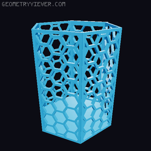 HSW hexagonal baskets v2 with full bottom 3D model thumbnail