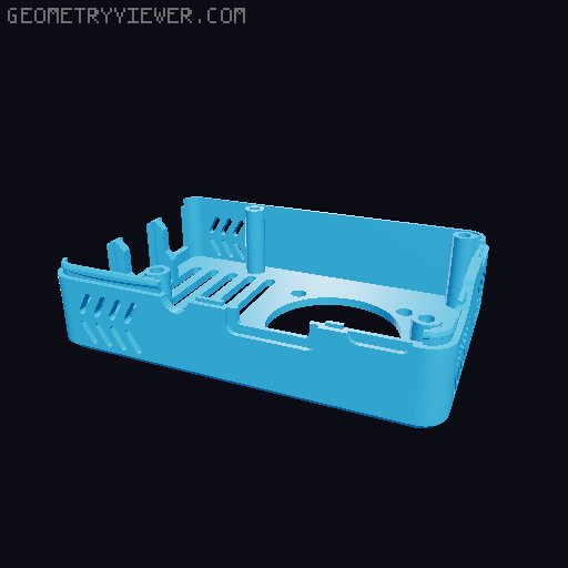 Raspberry Pi 3B/+ case with fan 3D model thumbnail