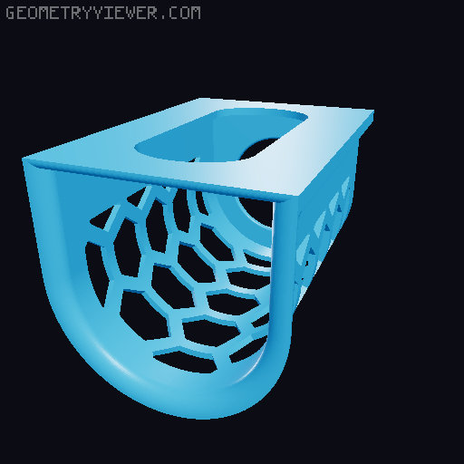 Garbage bag holder top/side. Standard, Hexagon and Voronoi design. 3D model thumbnail