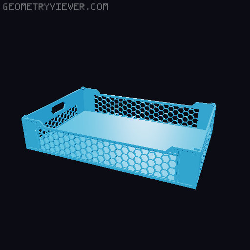 Stackable Crate Plus - Honeycomb Edition 3D model thumbnail