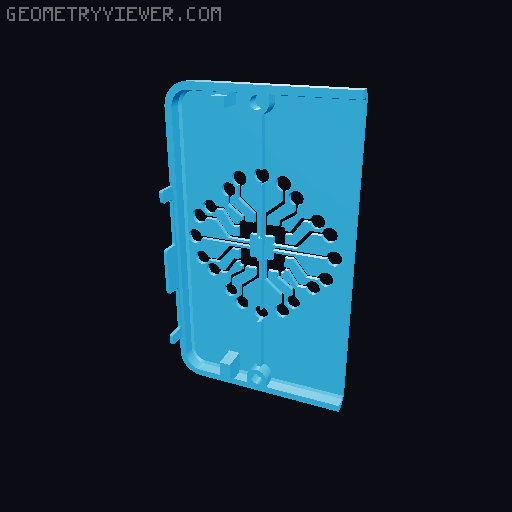 3D Printable Mainboard Case Circuits Style 3D model thumbnail