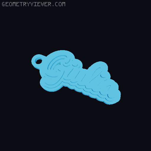 Customizable name keychain / tag 3D model thumbnail