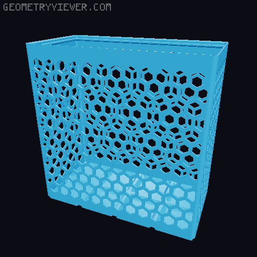 Gridfinity Hex Bins Light all sizes 3D model thumbnail