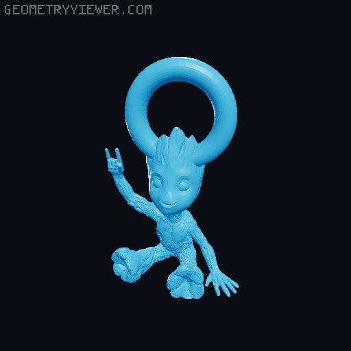 heavy_metal_groot_key chain 3D model thumbnail