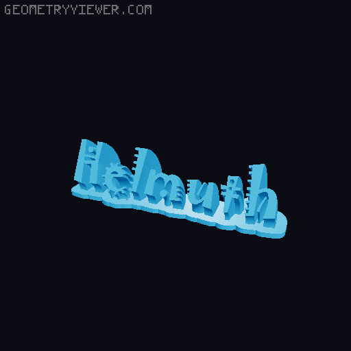 Sweeping crazy name tag 3D model thumbnail