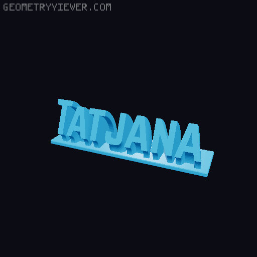 Sweeping Name Tag 3D model thumbnail