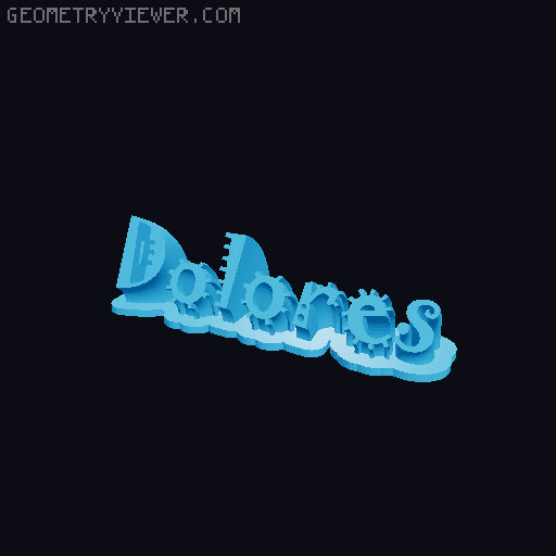 Sweeping crazy name tag 3D model thumbnail