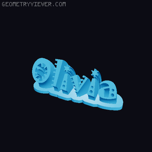 Sweeping crazy name tag 3D model thumbnail