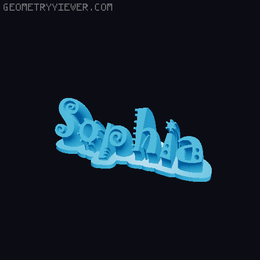 Sweeping crazy name tag 3D model thumbnail