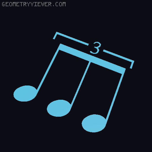 Music notes and symbols 3D model thumbnail