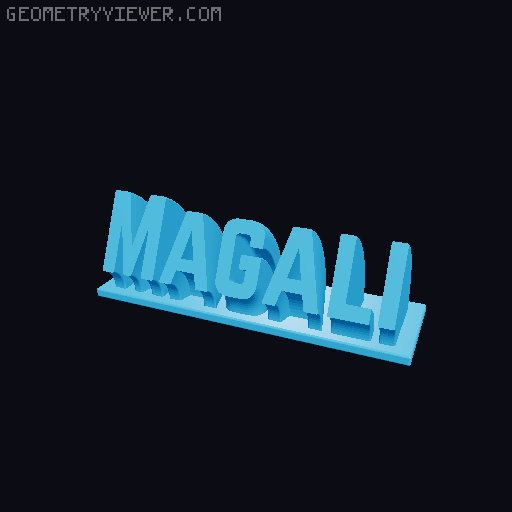 Sweeping Name Tag 3D model thumbnail