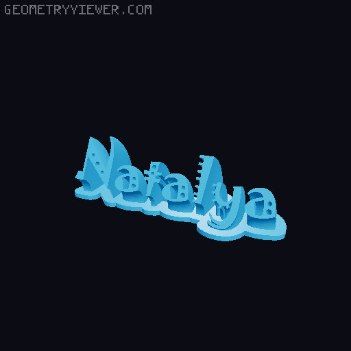 Sweeping crazy name tag 3D model thumbnail