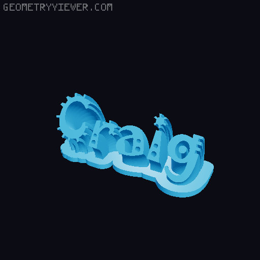 Sweeping crazy name tag 3D model thumbnail