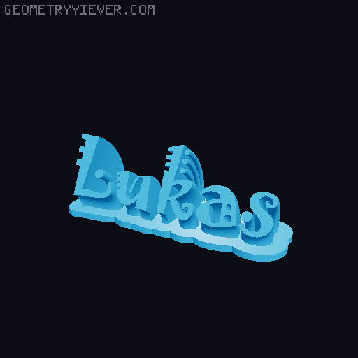 Sweeping crazy name tag 3D model thumbnail