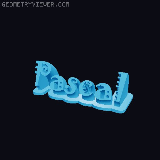 Sweeping crazy name tag 3D model thumbnail