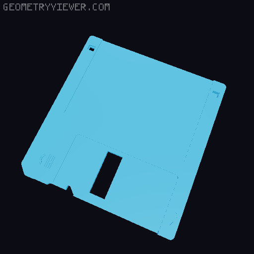 3.5" Flopping Disk (Highly Detailed) 3D model thumbnail