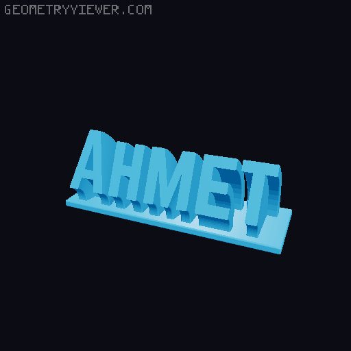 Sweeping Name Tag 3D model thumbnail