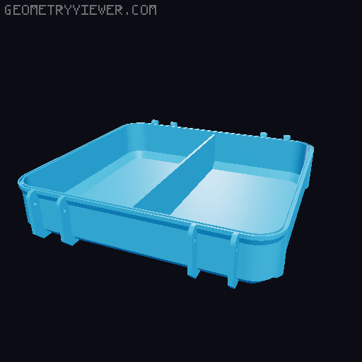 Pack of Tool Box Bases with Compartments 3D model thumbnail