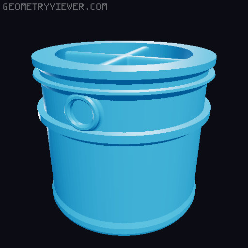 Stylized Paint bucket with self-emissive text. 3D model thumbnail