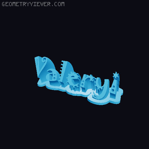 Sweeping crazy name tag 3D model thumbnail