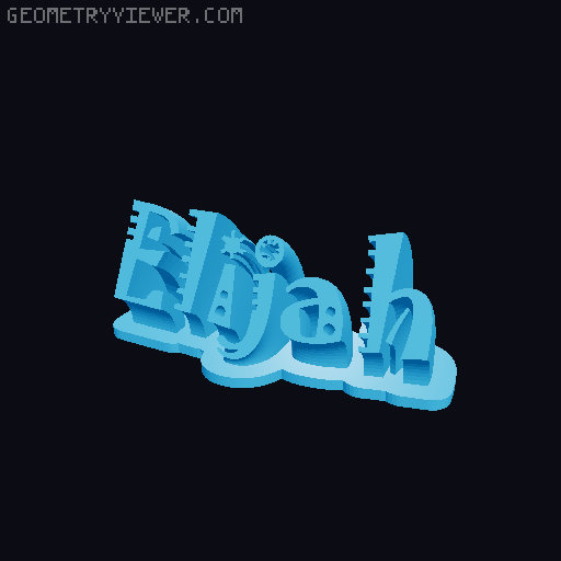 Sweeping crazy name tag 3D model thumbnail