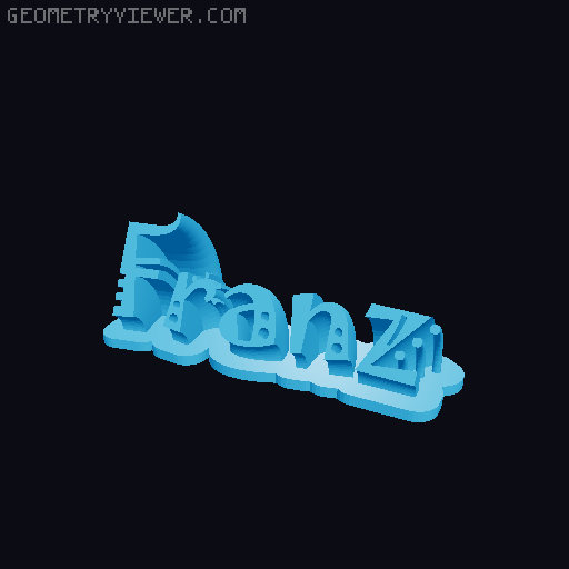 Sweeping crazy name tag 3D model thumbnail