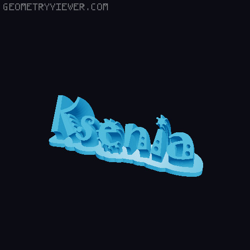 Sweeping crazy name tag 3D model thumbnail