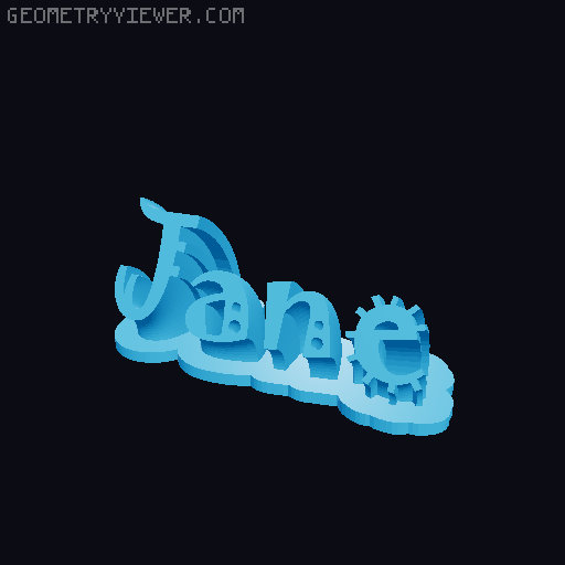 Sweeping crazy name tag 3D model thumbnail