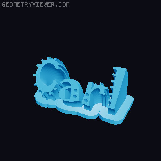 Sweeping crazy name tag 3D model thumbnail