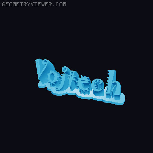 Sweeping crazy name tag 3D model thumbnail