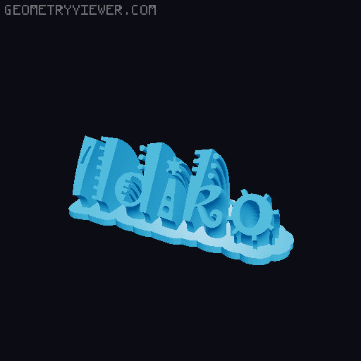 Sweeping crazy name tag 3D model thumbnail