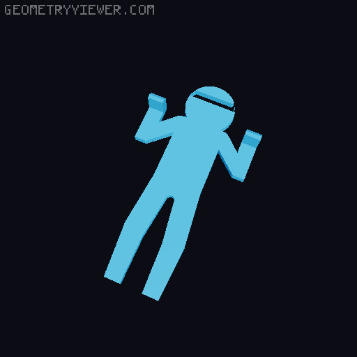 Ninja Thin Men (Dual Color) 3D model thumbnail