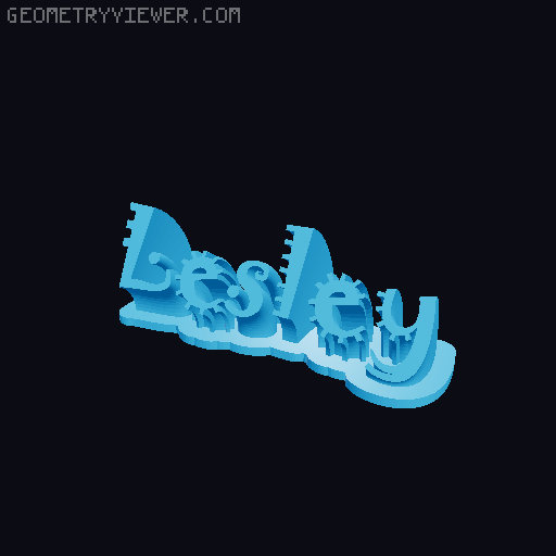 Sweeping crazy name tag 3D model thumbnail