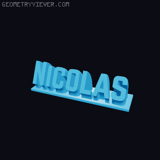 Sweeping Name Tag 3D model thumbnail