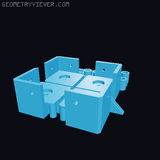 (V1) For BIQU B1 - DIY Enclosure - Remix of Prusa's IKEA Lack Enclosure - with extra doors (opening on 3 sides) 3D model thumbnail