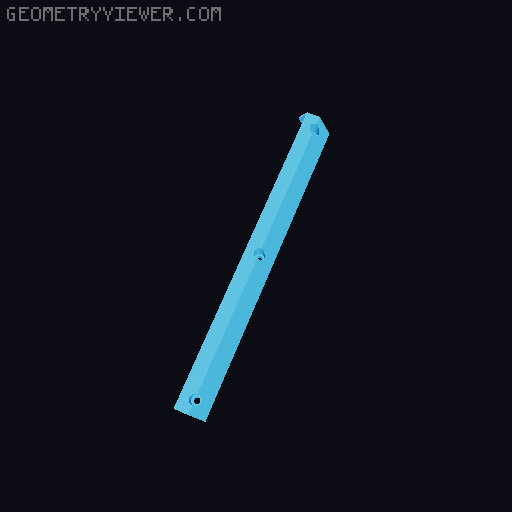 Under Desk Drawer - with hex handle, solid bottom & keeper 3D model thumbnail
