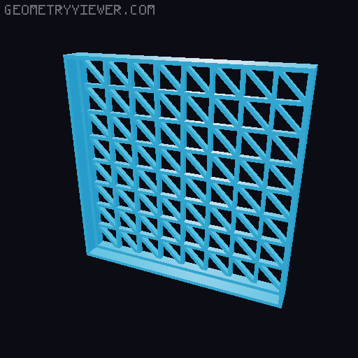 120mm Fan Grill - Triangular Grid Pattern 3D model thumbnail